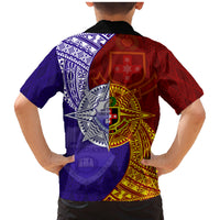 Kolisi Tonga Atele and Tupou College Toloa Family Matching Mermaid Dress and Hawaiian Shirt Ngatu and Polynesian Spiral Pattern LT03 - Polynesian Pride
