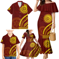 Tonga High School Family Matching Mermaid Dress and Hawaiian Shirt Ngatu and Polynesian Pattern LT03 - Polynesian Pride