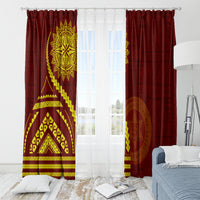 Tonga High School Window Curtain Ngatu and Polynesian Pattern
