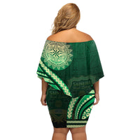 Saineha High School Family Matching Off Shoulder Short Dress and Hawaiian Shirt Ngatu and Polynesian Pattern LT03 - Polynesian Pride