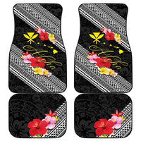 Aloha Hawaii Hibiscus and Plumeria Flowers Car Mats Kanaka Maoli Tattoo Polynesian Pattern LT03 - Polynesian Pride