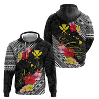 Aloha Hawaii Hibiscus and Plumeria Flowers Hoodie Kanaka Maoli Tattoo Polynesian Pattern LT03 - Polynesian Pride