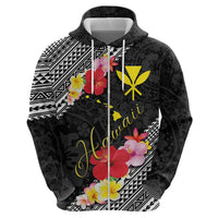 Aloha Hawaii Hibiscus and Plumeria Flowers Hoodie Kanaka Maoli Tattoo Polynesian Pattern LT03 - Polynesian Pride