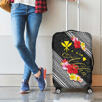 Aloha Hawaii Hibiscus and Plumeria Flowers Luggage Cover Kanaka Maoli Tattoo Polynesian Pattern LT03 - Polynesian Pride