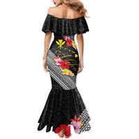 Aloha Hawaii Hibiscus and Plumeria Flowers Mermaid Dress Kanaka Maoli Tattoo Polynesian Pattern LT03 - Polynesian Pride