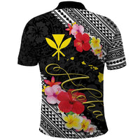 Aloha Hawaii Hibiscus and Plumeria Flowers Polo Shirt Kanaka Maoli Tattoo Polynesian Pattern LT03 - Polynesian Pride