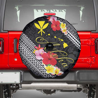 Aloha Hawaii Hibiscus and Plumeria Flowers Spare Tire Cover Kanaka Maoli Tattoo Polynesian Pattern LT03 - Polynesian Pride