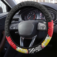 Aloha Hawaii Hibiscus and Plumeria Flowers Steering Wheel Cover Kanaka Maoli Tattoo Polynesian Pattern LT03 - Polynesian Pride