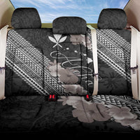 Aloha Hawaii Hibiscus and Plumeria Flowers Back Car Seat Cover Kanaka Maoli Tattoo Polynesian Pattern Gray Color LT03 One Size Black - Polynesian Pride