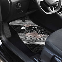 Aloha Hawaii Hibiscus and Plumeria Flowers Car Mats Kanaka Maoli Tattoo Polynesian Pattern Gray Color LT03 - Polynesian Pride