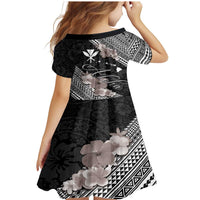 Aloha Hawaii Hibiscus and Plumeria Flowers Family Matching Mermaid Dress and Hawaiian Shirt Kanaka Maoli Tattoo Polynesian Pattern Gray Color LT03 - Polynesian Pride