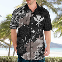 Aloha Hawaii Hibiscus and Plumeria Flowers Hawaiian Shirt Kanaka Maoli Tattoo Polynesian Pattern Gray Color LT03 - Polynesian Pride