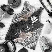 Aloha Hawaii Hibiscus and Plumeria Flowers Men Tank Top Kanaka Maoli Tattoo Polynesian Pattern Gray Color LT03 - Polynesian Pride