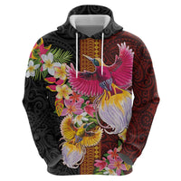 Papua New Guinea Birds and Frangipani Hoodie Melanesian Art Tattoos LT03 - Polynesian Pride