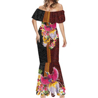 Papua New Guinea Birds and Frangipani Mermaid Dress Melanesian Art Tattoos LT03 - Polynesian Pride