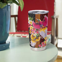 Papua New Guinea Birds and Frangipani Tumbler Cup Melanesian Art Tattoos LT03 - Polynesian Pride