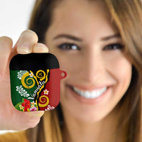 Melanesian Vanuatu Tribal Boar Tusk AirPods Case Tropical Plants and Namele Motifs LT03 Green - Polynesian Pride