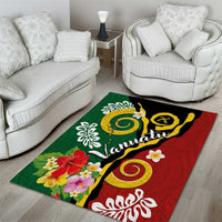 Melanesian Vanuatu Tribal Boar Tusk Area Rug Tropical Plants and Namele Motifs LT03 - Polynesian Pride