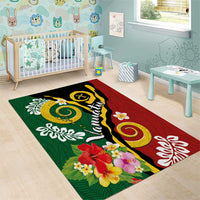 Melanesian Vanuatu Tribal Boar Tusk Area Rug Tropical Plants and Namele Motifs LT03 - Polynesian Pride