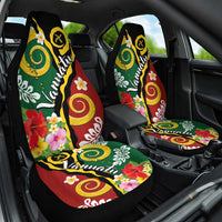 Melanesian Vanuatu Tribal Boar Tusk Car Seat Cover Tropical Plants and Namele Motifs LT03 One Size Green - Polynesian Pride