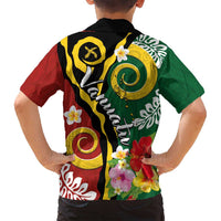 Melanesian Vanuatu Tribal Boar Tusk Family Matching Long Sleeve Bodycon Dress and Hawaiian Shirt Tropical Plants and Namele Motifs LT03 - Polynesian Pride