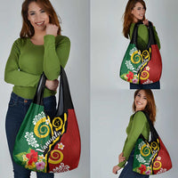 Melanesian Vanuatu Tribal Boar Tusk Grocery Bag Tropical Plants and Namele Motifs LT03 - Polynesian Pride