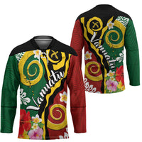 Melanesian Vanuatu Tribal Boar Tusk Hockey Jersey Tropical Plants and Namele Motifs LT03 - Polynesian Pride