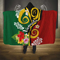 Melanesian Vanuatu Tribal Boar Tusk Hooded Blanket Tropical Plants and Namele Motifs LT03 - Polynesian Pride
