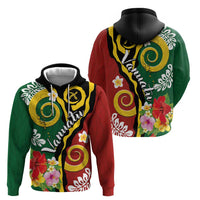 Melanesian Vanuatu Tribal Boar Tusk Hoodie Tropical Plants and Namele Motifs LT03 - Polynesian Pride