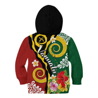Melanesian Vanuatu Tribal Boar Tusk Kid Hoodie Tropical Plants and Namele Motifs LT03 - Polynesian Pride
