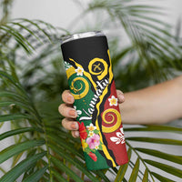 Melanesian Vanuatu Tribal Boar Tusk Skinny Tumbler Tropical Plants and Namele Motifs LT03 - Polynesian Pride