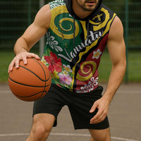 Melanesian Vanuatu Tribal Boar Tusk Sleeveless Hoodie Tropical Plants and Namele Motifs LT03 - Polynesian Pride