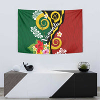 Melanesian Vanuatu Tribal Boar Tusk Tapestry Tropical Plants and Namele Motifs - Polynesian Pride
