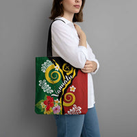 Melanesian Vanuatu Tribal Boar Tusk Tote Bag Tropical Plants and Namele Motifs LT03 - Polynesian Pride