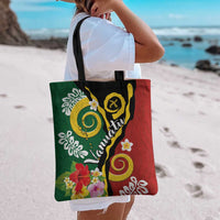 Melanesian Vanuatu Tribal Boar Tusk Tote Bag Tropical Plants and Namele Motifs LT03 - Polynesian Pride