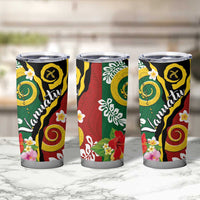 Melanesian Vanuatu Tribal Boar Tusk Tumbler Cup Tropical Plants and Namele Motifs LT03 - Polynesian Pride