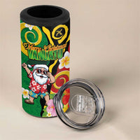 Vanuatu Christmas 4 in 1 Can Cooler Tumbler Funny Santa with Namele and Boar Tusk Tribal LT03 - Polynesian Pride