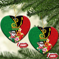 Vanuatu Christmas Ceramic Ornament Funny Santa with Namele and Boar Tusk Tribal - Polynesian Pride
