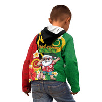 Vanuatu Christmas Kid Hoodie Funny Santa with Namele and Boar Tusk Tribal LT03 - Polynesian Pride