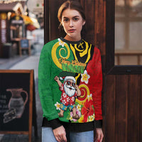 Vanuatu Christmas Ugly Christmas Sweater Funny Santa with Namele and Boar Tusk Tribal LT03 - Polynesian Pride
