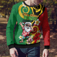 Vanuatu Christmas Ugly Christmas Sweater Funny Santa with Namele and Boar Tusk Tribal LT03 - Polynesian Pride