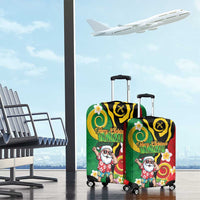 Vanuatu Christmas Luggage Cover Funny Santa with Namele and Boar Tusk Tribal LT03 - Polynesian Pride