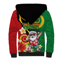 Vanuatu Christmas Sherpa Hoodie Funny Santa with Namele and Boar Tusk Tribal LT03 - Polynesian Pride