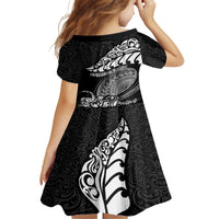 New Zealand Rugby Family Matching Long Sleeve Bodycon Dress and Hawaiian Shirt Maori Warrior Rugby Silver Fern Tribal Pattern LT03 - Polynesian Pride