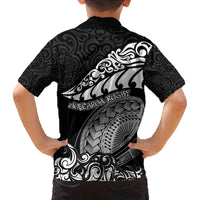 New Zealand Rugby Family Matching Summer Maxi Dress and Hawaiian Shirt Maori Warrior Rugby Silver Fern Tribal Pattern LT03 - Polynesian Pride