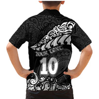 Custom New Zealand Rugby Family Matching Mermaid Dress and Hawaiian Shirt Maori Warrior Rugby Silver Fern Tribal Pattern LT03 - Polynesian Pride