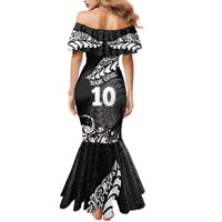 Custom New Zealand Rugby Family Matching Mermaid Dress and Hawaiian Shirt Maori Warrior Rugby Silver Fern Tribal Pattern LT03 - Polynesian Pride
