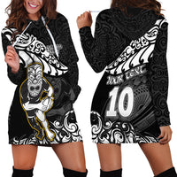 Custom New Zealand Rugby Hoodie Dress Maori Warrior Rugby Silver Fern Tribal Pattern LT03 - Polynesian Pride