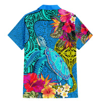 Polynesian Family Matching Mermaid Dress and Hawaiian Shirt The Turtle Jung Flower with Maori Pattern Ethnic Style LT03 - Polynesian Pride