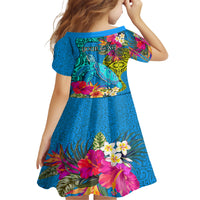 Custom Polynesian Family Matching Short Sleeve Bodycon Dress and Hawaiian Shirt The Turtle Jung Flower with Maori Pattern Ethnic Style LT03 - Polynesian Pride